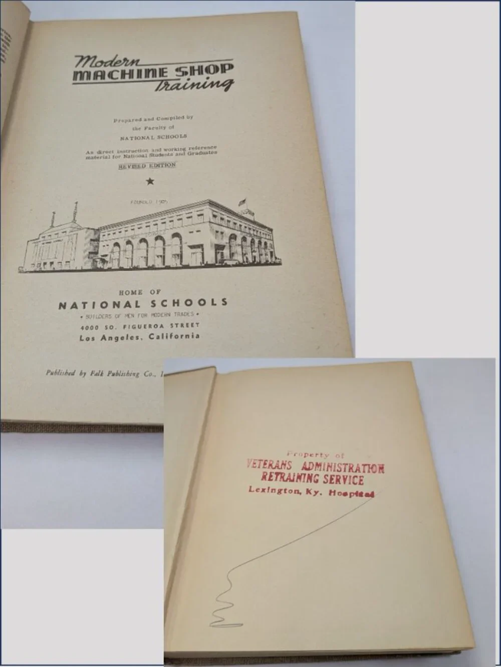 VTG 1943 Modern Machine Shop Training Book National Schools WWII Era Manual VA